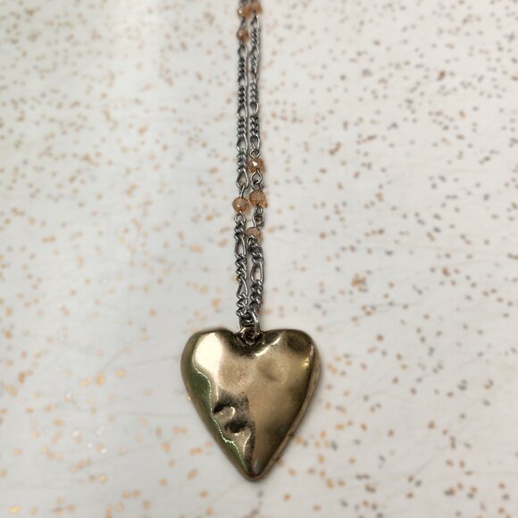 BFD Heart Pendant on Chain with Pink Beads - Picture 4 of 9